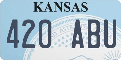 KS license plate 420ABU