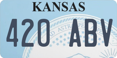 KS license plate 420ABV
