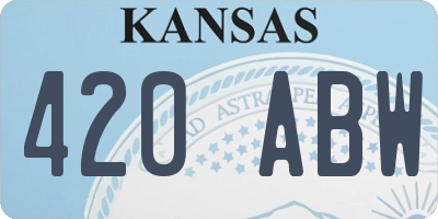 KS license plate 420ABW