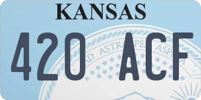 KS license plate 420ACF