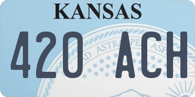 KS license plate 420ACH