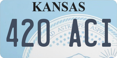 KS license plate 420ACI