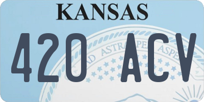 KS license plate 420ACV