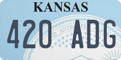 KS license plate 420ADG