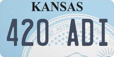 KS license plate 420ADI