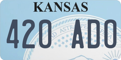 KS license plate 420ADO