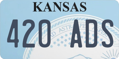 KS license plate 420ADS