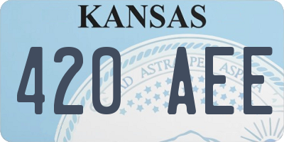 KS license plate 420AEE