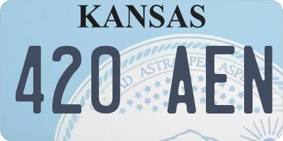 KS license plate 420AEN