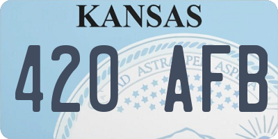 KS license plate 420AFB