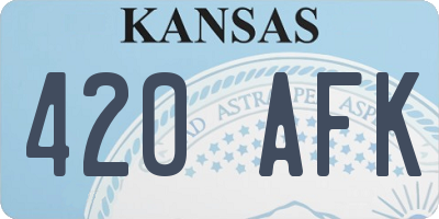KS license plate 420AFK