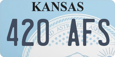 KS license plate 420AFS