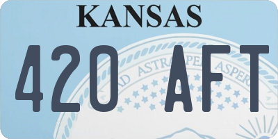 KS license plate 420AFT