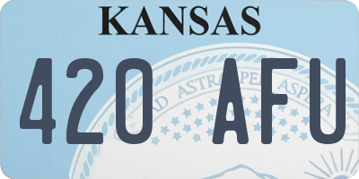 KS license plate 420AFU