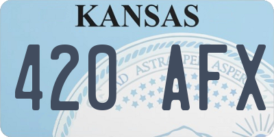 KS license plate 420AFX