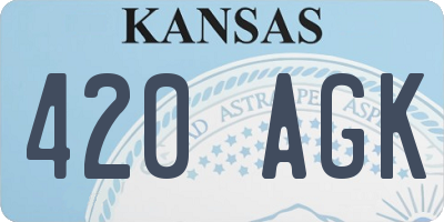 KS license plate 420AGK