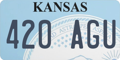 KS license plate 420AGU