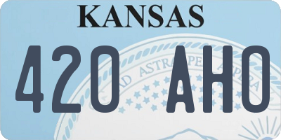 KS license plate 420AHO