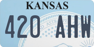 KS license plate 420AHW