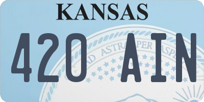 KS license plate 420AIN