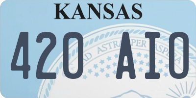 KS license plate 420AIO