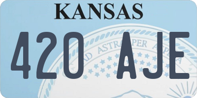 KS license plate 420AJE