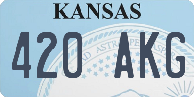 KS license plate 420AKG