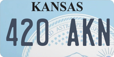 KS license plate 420AKN