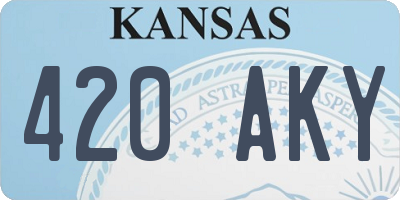 KS license plate 420AKY