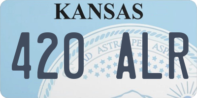 KS license plate 420ALR