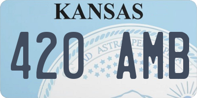 KS license plate 420AMB