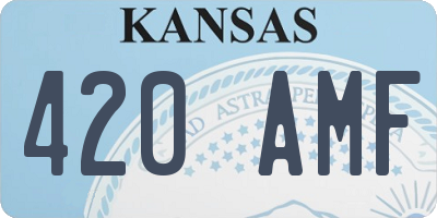 KS license plate 420AMF