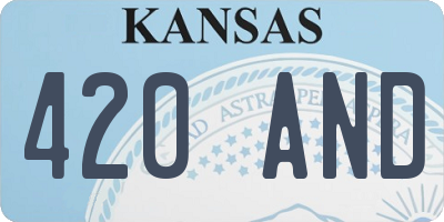 KS license plate 420AND
