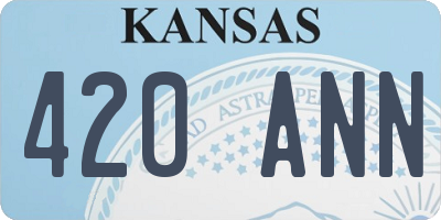 KS license plate 420ANN