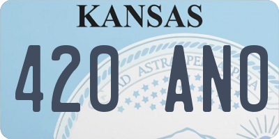 KS license plate 420ANO