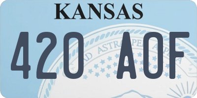 KS license plate 420AOF