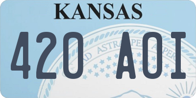 KS license plate 420AOI