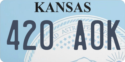 KS license plate 420AOK