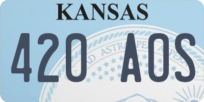 KS license plate 420AOS