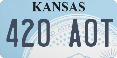 KS license plate 420AOT