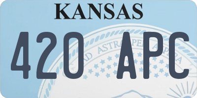 KS license plate 420APC