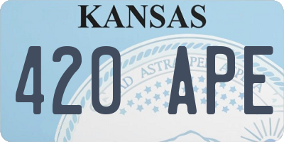 KS license plate 420APE