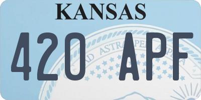 KS license plate 420APF