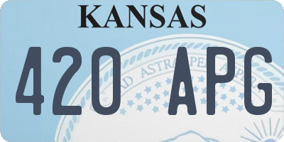 KS license plate 420APG