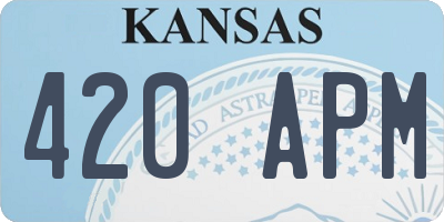 KS license plate 420APM