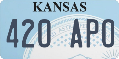 KS license plate 420APO