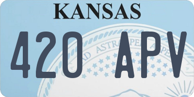 KS license plate 420APV