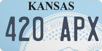 KS license plate 420APX