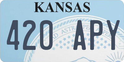 KS license plate 420APY