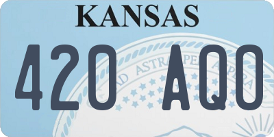 KS license plate 420AQO